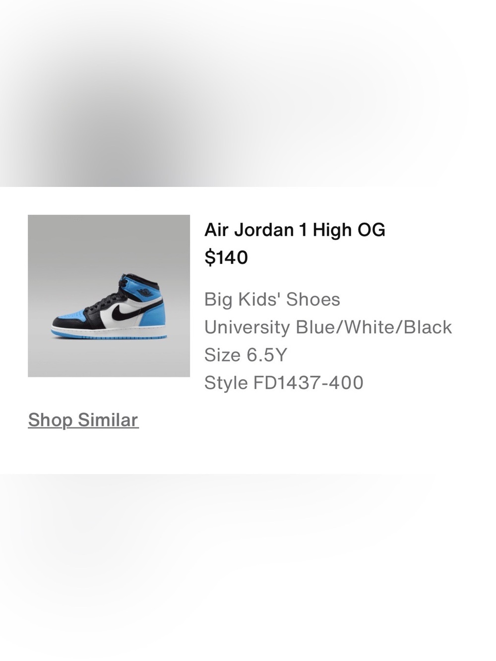Air Jorden high OG 1 size 6.5 y/ 8 w new with box - Picture 14 of 15
